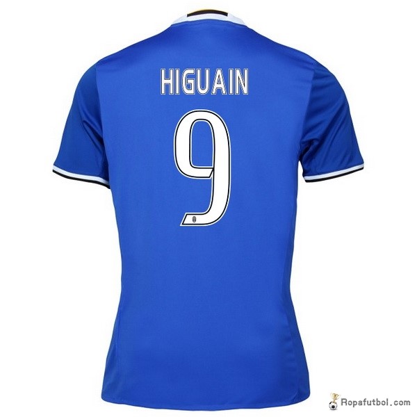 Camiseta Juventus Replica Segunda Ropa Higuain 2016/17 Azul